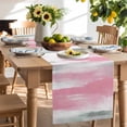 thumbnail image 2 of Table Runner 48 Inches Long for Kitchen Dining, Pink Grey Ombre Dresser Scarf Farmhouse, Dining Table Decorations for Wedding/Parties, Abstract Art Oil Painting Modern 13 x 48 In, 2 of 9