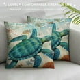 thumbnail image 3 of JEUXUS   Beach Throw Pillow Covers Sea Turtle Waist Pillow Cases Sea Theme Decorative Rectangular Cushion Covers, 3 of 5