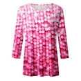 thumbnail image 4 of Sequin Tops for Women 3/4 Sleeve Loose Fit Dressy Sparkly Blouses Round Neck Fashion Party Glitter Shirts, 4 of 4