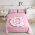 thumbnail image 2 of Manfei Women Monogrammed C 3pcs Queen Comforter Set - Dreamy Princess Bow-Tie Style, 2 of 8