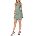thumbnail image 2 of INSPIRE CHIC Floral Tank Dress for Women's Sleeveless Boat Neck A-Line Summer Mini Sundress S Dusty Green, 2 of 6