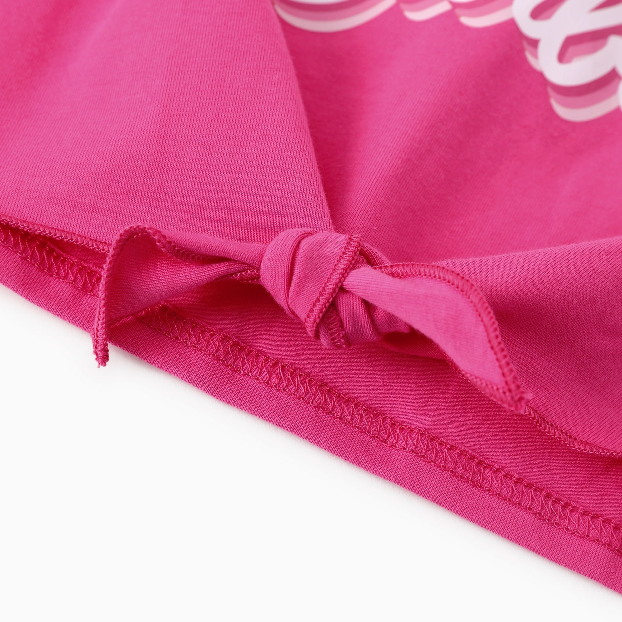 Barbie Girls 2Pcs Pink Outfit Set Long Sleeve Graphic Tee And Logo Print Legging Casual Matching Clothes Sizes 5-12Y