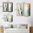 thumbnail image 4 of Designart "Vintage Solitude Abstract in Vintage Blue III" Abstract Painting Wall Art Set Of 2 - Modern White Wall Decor Set Of 2, 4 of 6