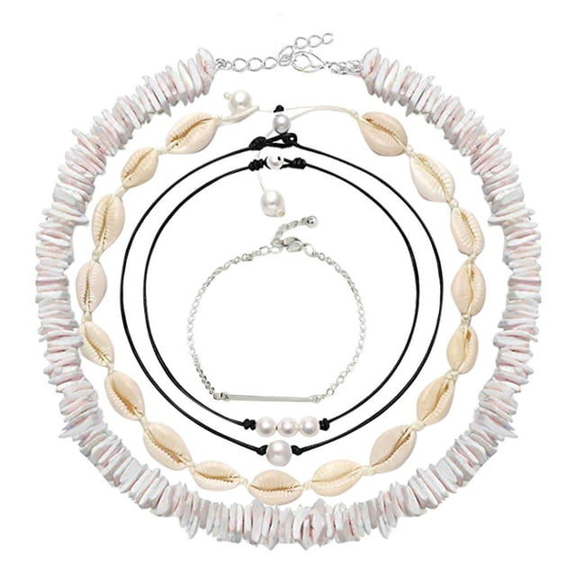 Collier Ras-du-Cou Coquillage Perle pour Femmes Collier Ras-du-Cou Hawaïen Coquillage Perles