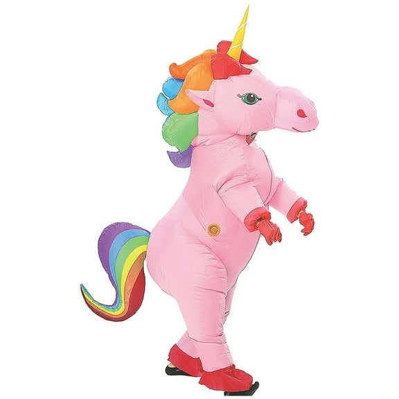 Studio Halloween Adult Pink Inflatable Unicorn Costume - One Size