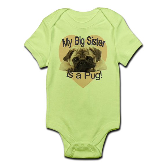 CafePress - Pug Sister Infant Bodysuit - Baby Light Bodysuit