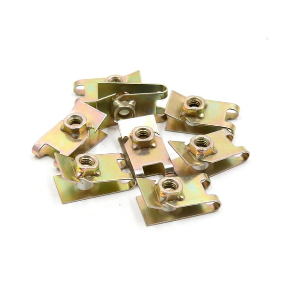 Unique Bargains 8Pcs 6mm Thread Hole Metal Rivets Car Bumper Fender U-Type Clips Retainers