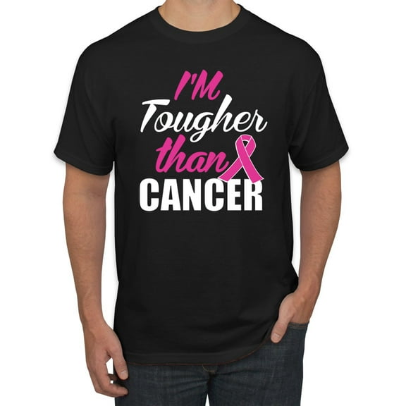 I'm Tougher Than Cancer Men's Graphic T-Shirt, Black, Small