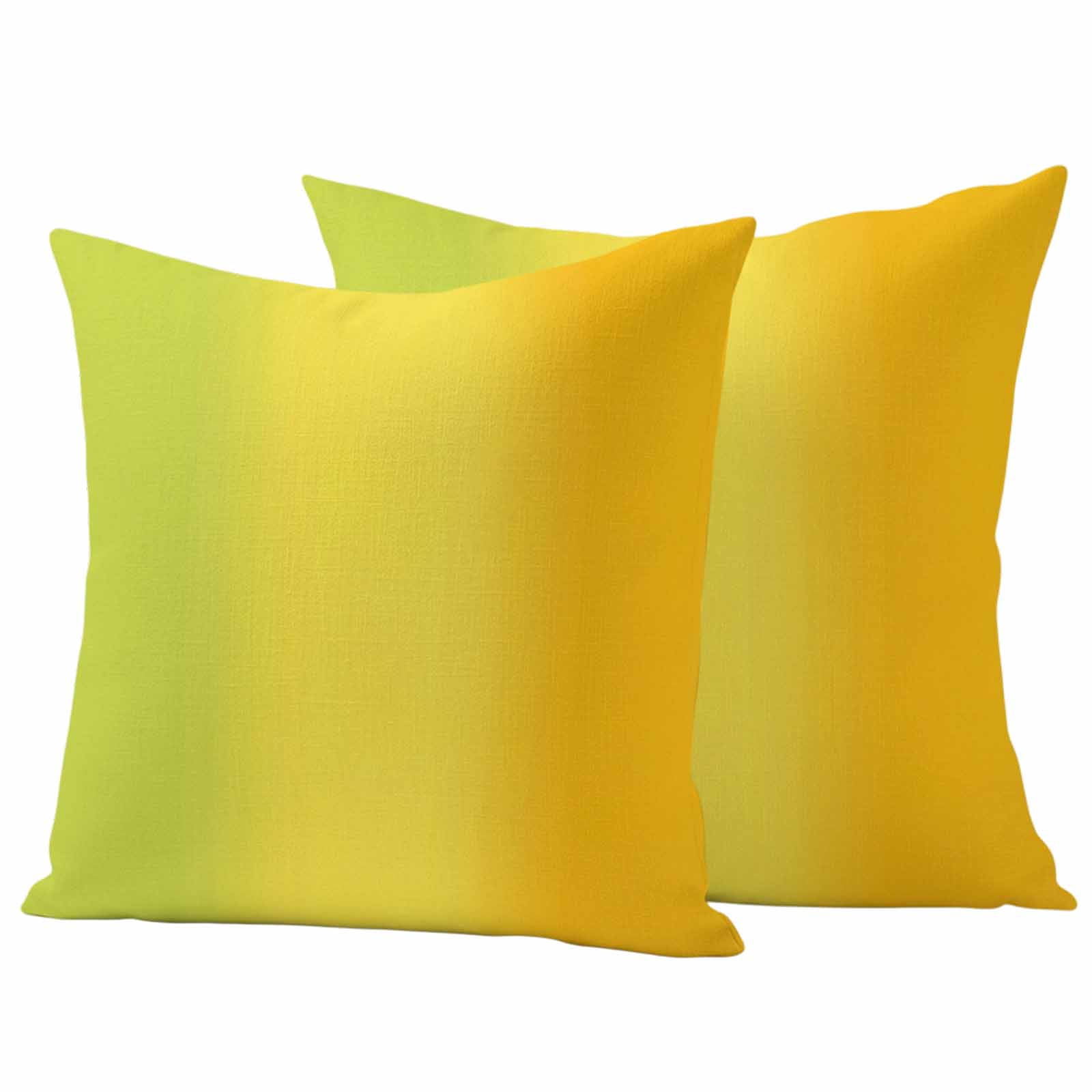 Green Yellow Orange Outdoor Waterproof Throw Pillow Covers 24x24 Set of 2, Vertical Striped Modern Color Decorative Pillowcases Cushion Pillowcase for Couch Sofa Patio Outside Pillow Protector