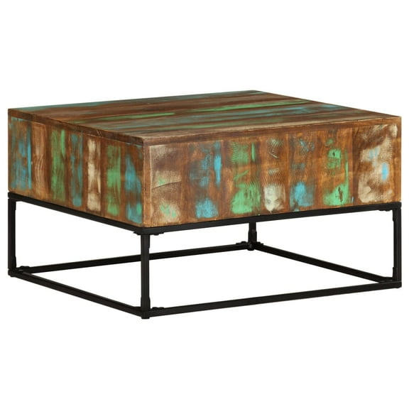 vidaXL Coffee Table 26.8"x26.8"x16.1" Solid Reclaimed Wood
