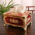 thumbnail image 4 of Soporte de Caja de pañuelos perfecl acrílico Caja de cubierta de tejido extraíble 18x12x9cm rojo dorado, 4 of 8