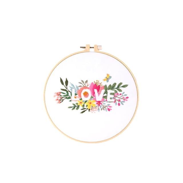 Bordado A Mano Con Patrones De Amor, Juego De Costura Artesanal, Herramientas De Costura Redondas Impresas A Mano, Decoración Del Hogar Para Niñas Y Niños Principiantes Speravity HA041987-02