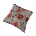 thumbnail image 3 of YFYANG Square Decorative Throw Pillow Case (Without Pillow Insert), Vintage Red Flowers Bedroom Sofa Car Cushion Cover, 24"x24", 3 of 9