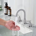 thumbnail image 2 of WOWOW 8 in. Widespread Double Handle Bathroom Faucet in Brushed Nickel, 2 of 9