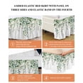 thumbnail image 6 of Eucalyptus Leaves Wrap Around Bed Skirts for California King Bed 18" Drop,Bed Skirt with Adjustable Elastic Belt Dust Ruffle Bed Valance for Bedroom Teal Botanical Summer Watercolor Bed Frame Cover, 6 of 7