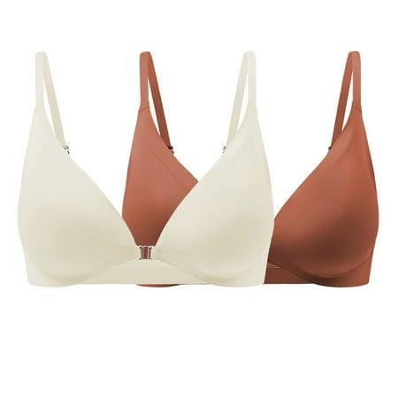Clearance!Uooqdmx Bras for Women Sexy Lingerie for Women Sexy Bralette Comfort Full Coverage Bra Front Close V Wireless Adjustable Bras Women s Lingerie  Sleep & Lounge Dark Gray(2PC) M