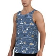 thumbnail image 2 of Gukieu cute fish octopus Print Men's Quick Dry Fitness Vest, Round Neck Sleeveless Fitness Bodybuilding Top-, 2 of 7