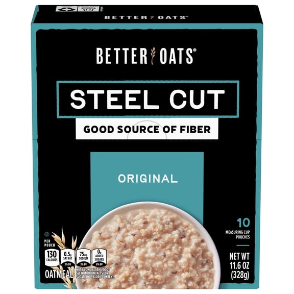Better Oats, Steel Cut Instant Oatmeal, Flax Seed, 1.23 oz, 10 Packets