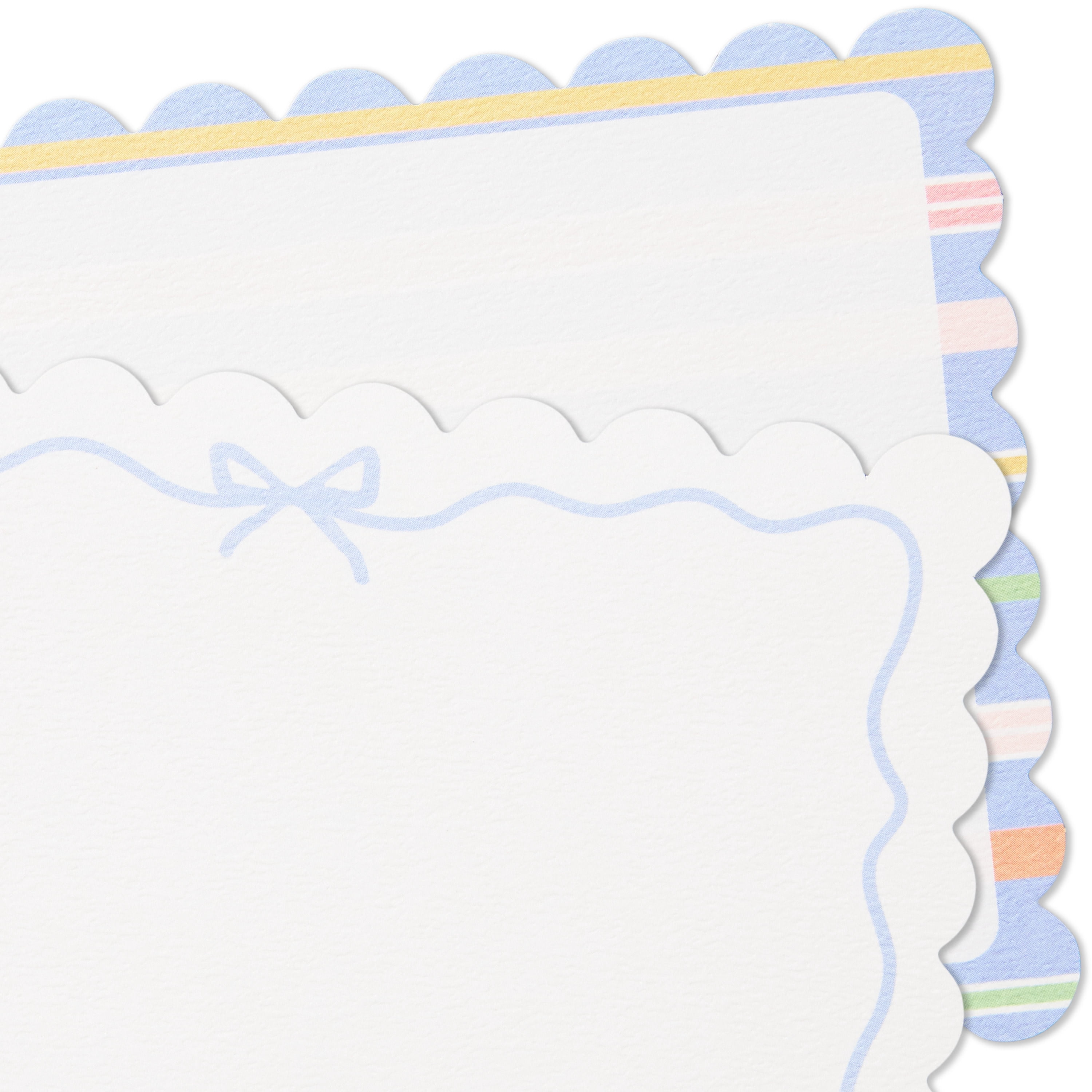 Hallmark Assorted Blank Flat Note Cards in Caddy (Scallops Bows), 40 Count