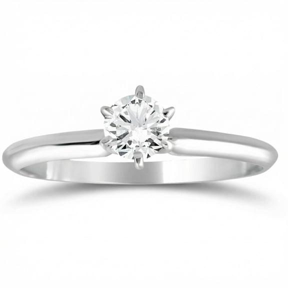 Pompeii 1/3Ct Solitaire Round Cut Diamond Engagement Ring in 14k Gold Lab Grown