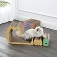 thumbnail image 5 of THE LICKER STORE Kazoku 15.63" Modern Cardboard 5-in-1 Family Cat Cave Scratcher with Catnip and Pull-Out Design, Multi-Colored, CSR1005A, 5 of 9