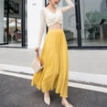 thumbnail image 5 of Zshosam Women's High Waist Flowy Pleated Maxi Skirt(Yellow,S), 5 of 8
