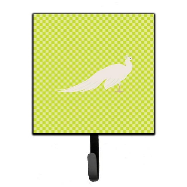 White Peacock Peafowl Green Leash or Key Holder