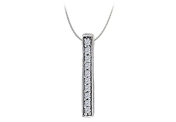 Diamond Straight Line Pendant in 14K 
