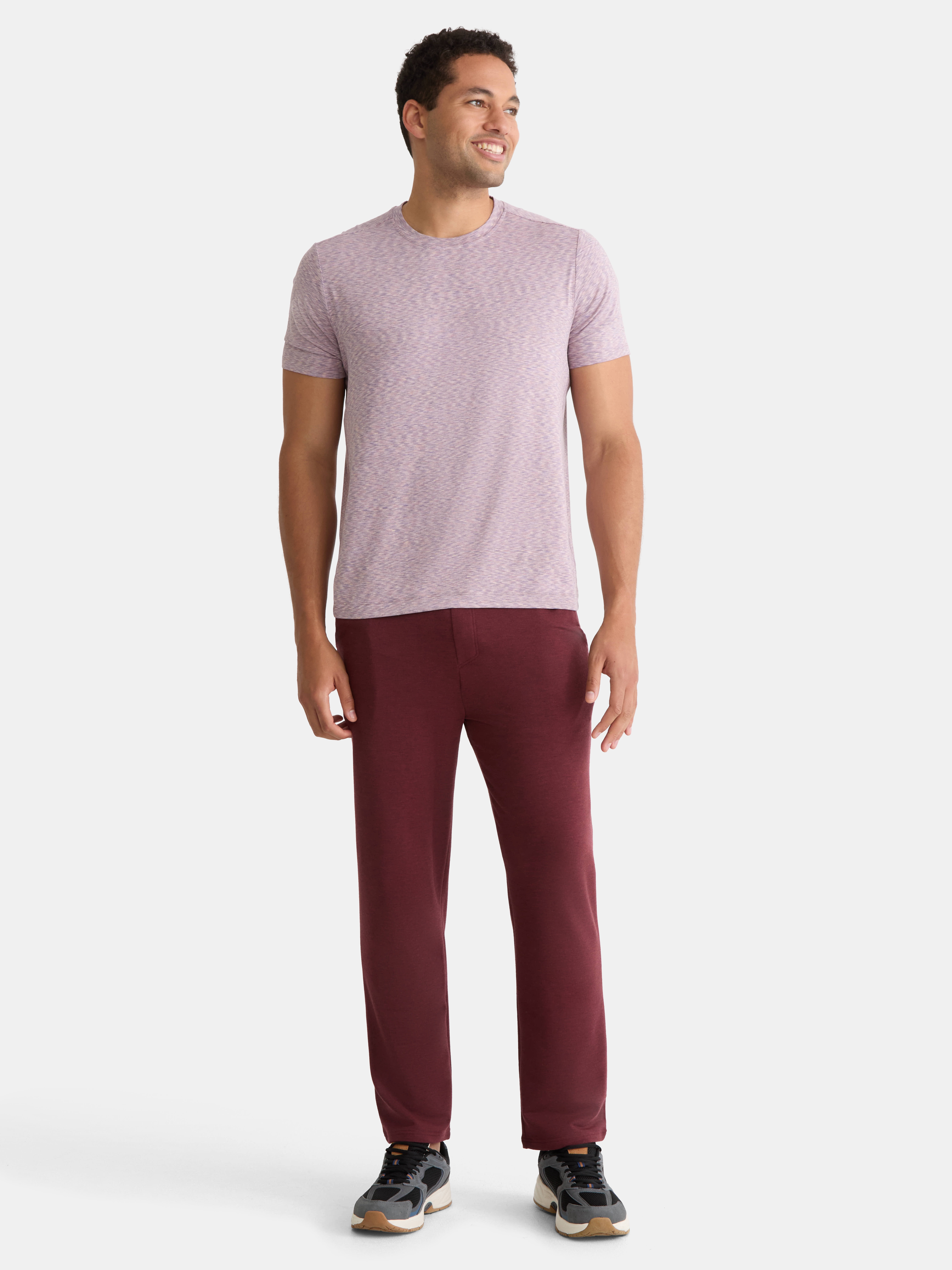 Athletic Works Men's and Big Men's Performance French Terry Open Leg Relaxed Sweatpants, Sizes XS-5XL