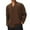 Brown, variant on Men's Summer Cool Long Sleeve V Neck T Shirt - Strip Loose, Great Quality, Polyester, Sizes S - XXXL