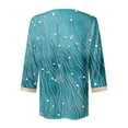 thumbnail image 5 of YUGYXL 3/4 Sleeve Tops for Women V Neck Loose Fit Boho Shirts Lace Printed Casual Spring Summer Fashion Light Blue S, 5 of 5