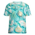 thumbnail image 5 of Beach Seashell Starfish Women's Short Sleeve Tops Casual Blouses T Shirt, 5 of 6