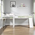thumbnail image 2 of Tcbosik L-Shaped Loft Bed with Ladder and Slide, Twin Size Wood Bed Frame with Safety Guardrail for Small Space, No Box Spring Needed, White, 2 of 10