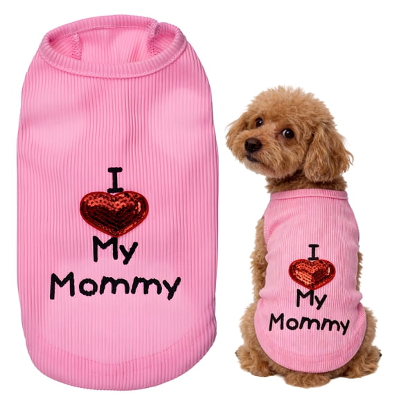 GASTROPOD Dog Shirts for Small Dogs,Ribbed Polyester Dog Clothes for Small Dogs,Thin Comfortable Small Dog Clothes Vest,Pink,S