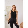 thumbnail image 3 of VICHVVY Womens Tank Tops High Neck Summer Tanks Cami Sleeveless Tops Basic Shirt Ribbed Racerback Blouses Black Middle, 3 of 9