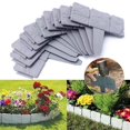 thumbnail image 4 of Borde de césped con aspecto de piedra Borde de plástico para césped Borde de corte Borde de plástico Piedras para bordes de césped para jardín Borde 24,5 x 23 cm, 20 piezas (gris), 4 of 5