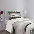 thumbnail image 3 of Ambesonne Black and White Quilted Bedspread Set 2 Pcs, Idyllic Sunrise, Twin Size, Black White Grey, 3 of 5