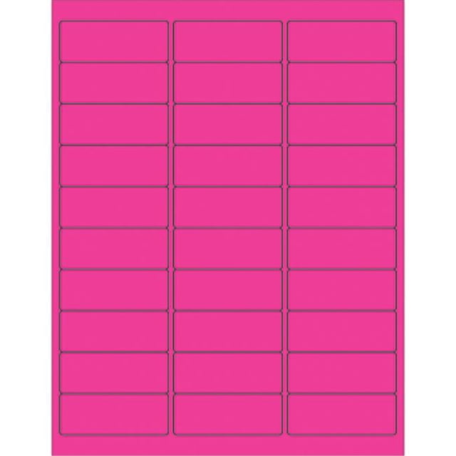 2.63 x 1 in. Fluorescent Pink Rectangle Laser Labels - Pack of 3000