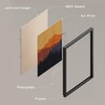 thumbnail image 4 of PixonSign Framed Canvas Print Wall Art Set - Sunset Silhouettes Mountain and Forest Posters - Set of 3 Geometric Abstract Nature Landscape Prints Retro Wall Décor for Living Room - 8"x10" Black, 4 of 5