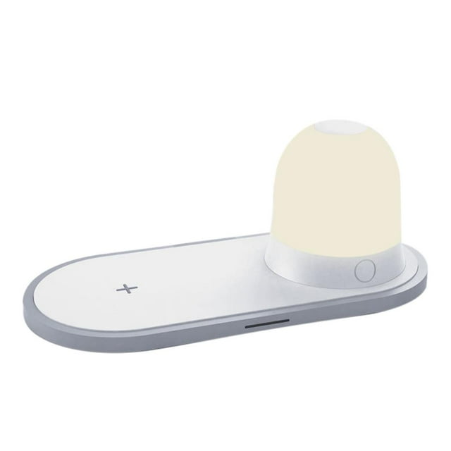 Wweixi Wireless Charger with Night Light Universal 10W Fast Charging Pad with Bedroom Table Separate Magnetic LED Lamp