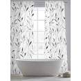 thumbnail image 6 of Gray Leaf Semi Sheer Curtains 108 Inch Length 2 Panels Set,Modern Botanical Foliage Plant Country Pastoral Sheer Kitchen Curtain Privacy Voile Window Curtain for Living Room Bedroom Rod Pocket Drapes, 6 of 7