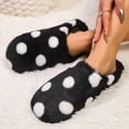 thumbnail image 5 of Women's House Indoor Slippers Fashion Casual Winter Closed Toe Polka Dot Print Backless Flat Slippers Soft Non-Slip Cushioned Home Slides Cute Indoor Footwear for Valentine's Day Gift, 5 of 8