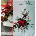 thumbnail image 2 of Christmas Holly Bough Poinsettia and Holly Sprig Stonewashed Sage Set of 8 Fabric Napkins, 2 of 6
