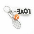 thumbnail image 3 of Creative Mini Tennis Racket Keychain Key Cute Sport Games Charm Tennis Ball Key Chain Pendant Gift for Tennis Player Lovers Orange, 3 of 8