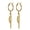 Gold, variant on Stainless Steel Feather Tassel Hoop Hinged Drop Dangle Earrings For Men Women-Blue