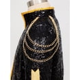 thumbnail image 6 of Aislor Girls Sequin Dance Tops Sparkly Popular Singer Crop Jacket Performance Stage Short Coat Black 14, 6 of 7