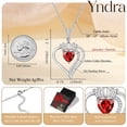 thumbnail image 6 of Yndra Heart Necklace for Women,S925 Sterling Silver January Garnet Birthstone Crown Pendant Necklace,Jewelry Gift for Her Wife Mom Girlfriend,Birthday Valentine’s Day Mother’s Day Gift, 6 of 11