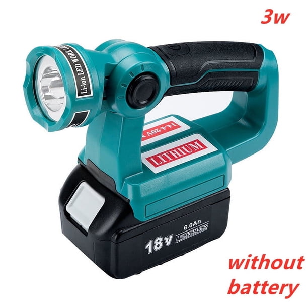 Lámpara LED de 3W/12W 18V Luz de Trabajo Linterna para Makita BL1430 BL1830 (sin Batería, sin Cargador) Batería de Litio USB Iluminación Exterior