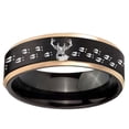 thumbnail image 2 of Deer Antler 8MM Step Edge Black And Rose Gold Tungsten Men Ring, 2 of 2