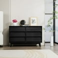 thumbnail image 2 of DEALTOPS Vintage Dresser with 6 Drawers in Bevel Design, Versatile Spacious Storage Cabinet, Black, 2 of 8